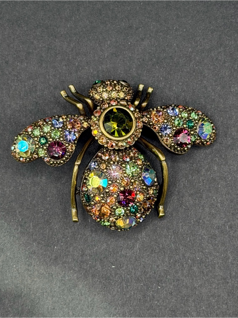 Joan Rivers Vintage Multicolor Crystal Bee Brooch